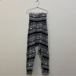 American Apparel Black & White Patterned Harem Track Pants